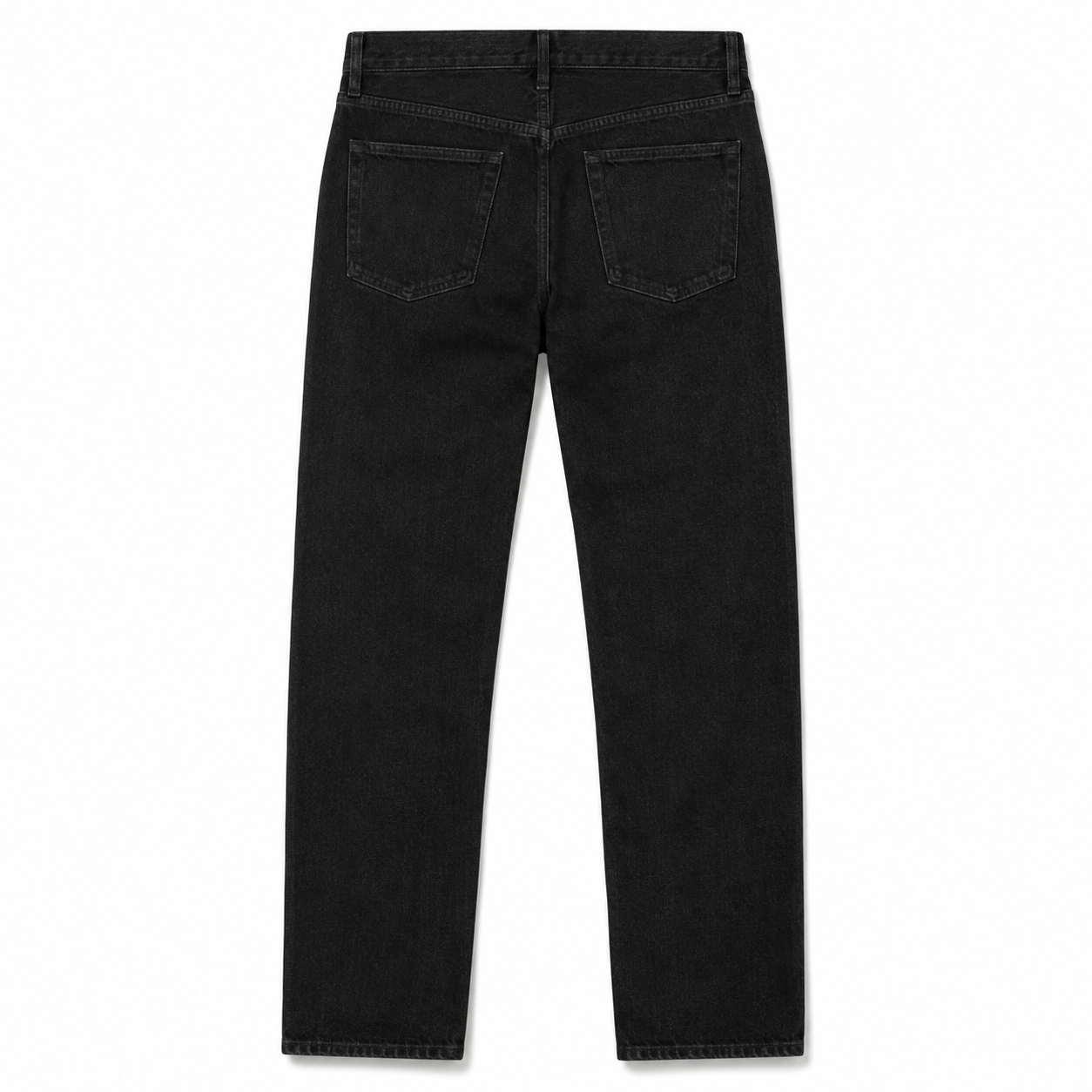 Men’s Straight Leg Jeans Cotton Denim Pants Black | Wholeds - Image 2