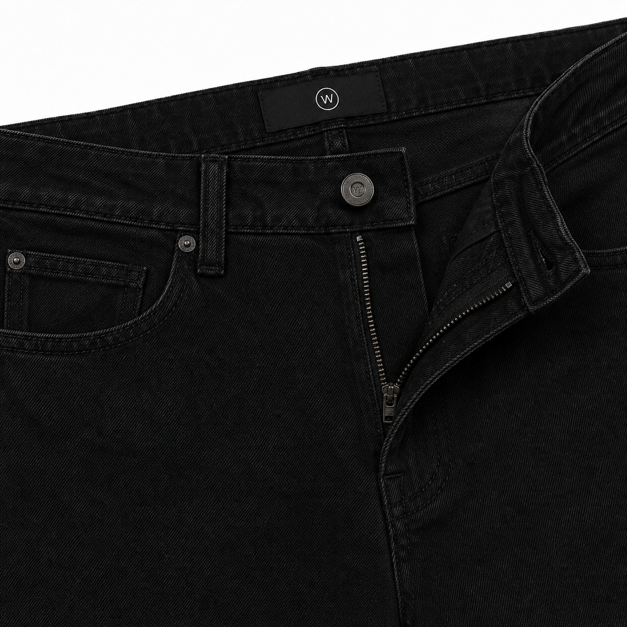 Men’s Straight Leg Jeans Cotton Denim Pants Black | Wholeds - Image 3