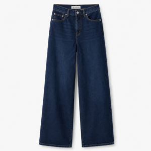 Women’s Wide Leg Jeans Cotton Denim Pants Dark Blue | Wholeds