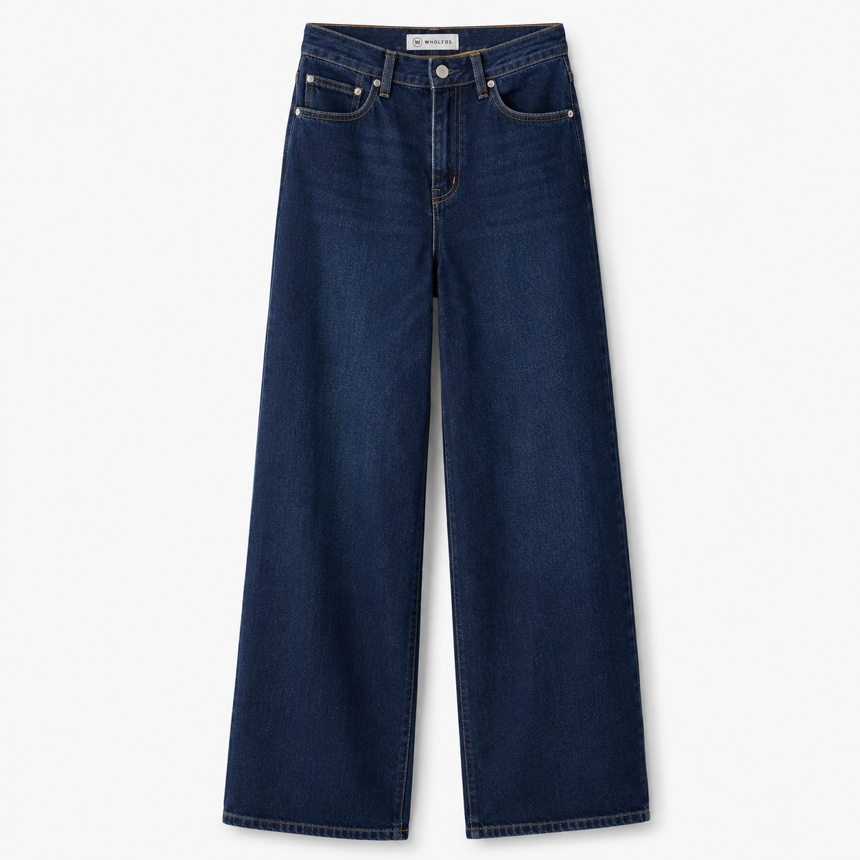 Women’s Wide Leg Jeans Cotton Denim Pants Dark Blue | Wholeds