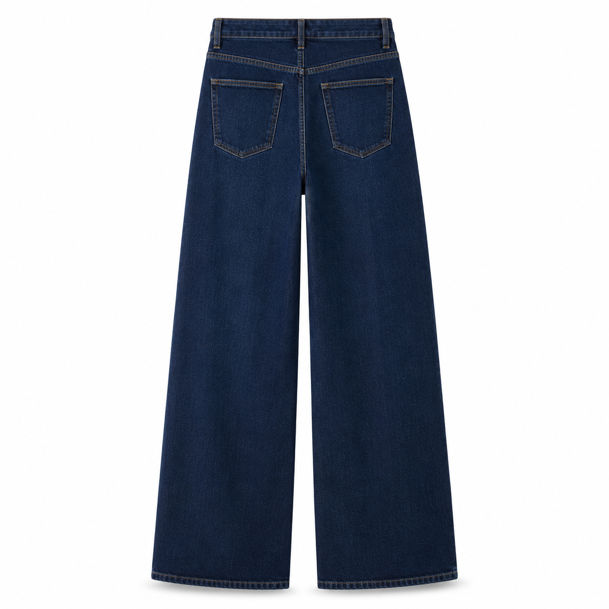 Women’s Wide Leg Jeans Cotton Denim Pants Dark Blue | Wholeds - Image 3
